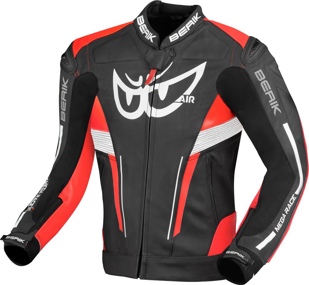 Berik Air-B Motorrad Lederjacke, schwarz/rot, 58