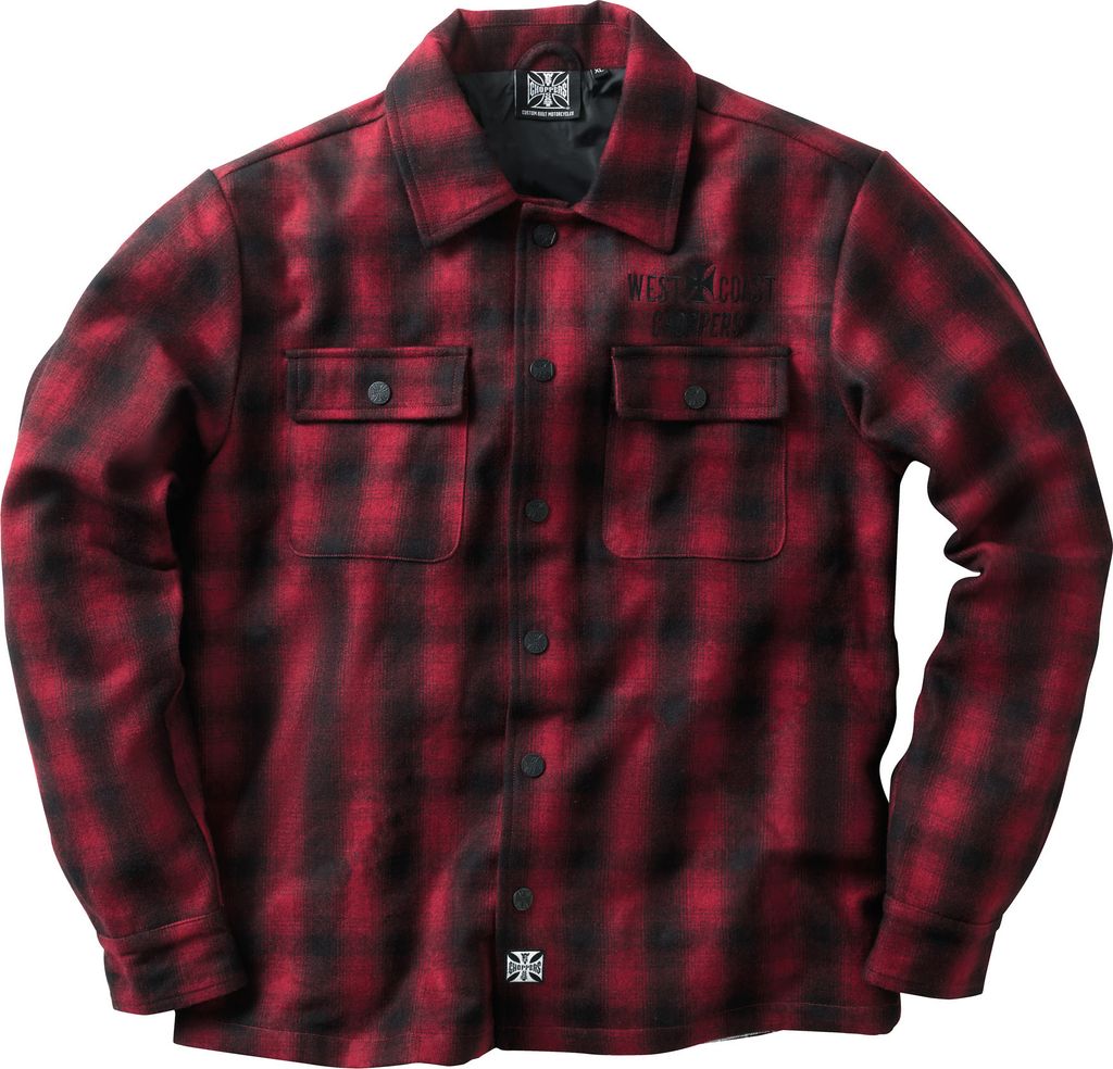 West Coast Choppers Wool Lined Plaid Jacke Rot M Herren Rot M