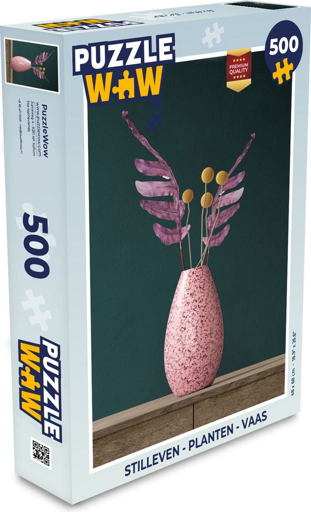 MuchoWow Puzzle 500 Teile Stilleben - Pflanzen - Vase - Denken - Spiel - Toy