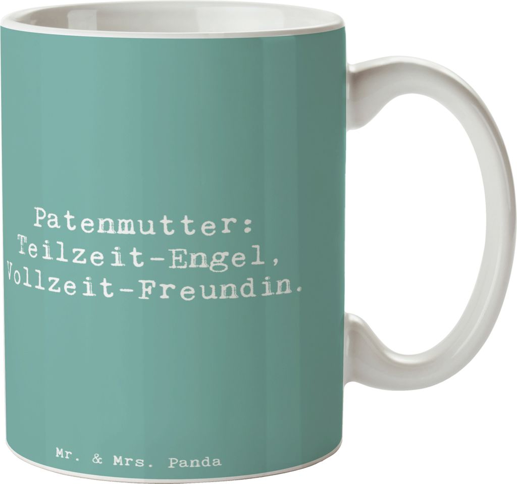 Mr. & Mrs. Panda Kaffeetasse Spruch Patenmutter Engel - Meeresbrise - Geschenk, Liebe, Freundschaft, Freude, Teetasse, Dankeschön, Geschenke für ...