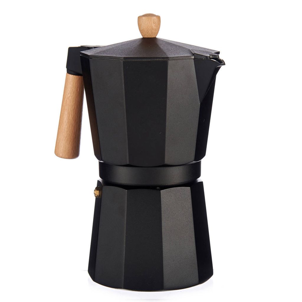 Italienische Kaffeemaschine 12 Kopper Holz Aluminium