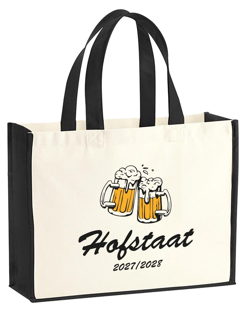 Huuraa Jutetasche Hofstaat 2027/28 Bierkrug Schützenfest 21 Liter Black Jute und Baumwolle Einkaufstasche Geschenkidee
