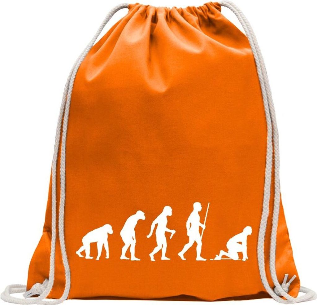 Kiwistar - Turnbeutel - mandarin - Sprint Laufen Evolution - Fun Rucksack Sport Beutel Gymsack Baumwolle mit Ziehgurt