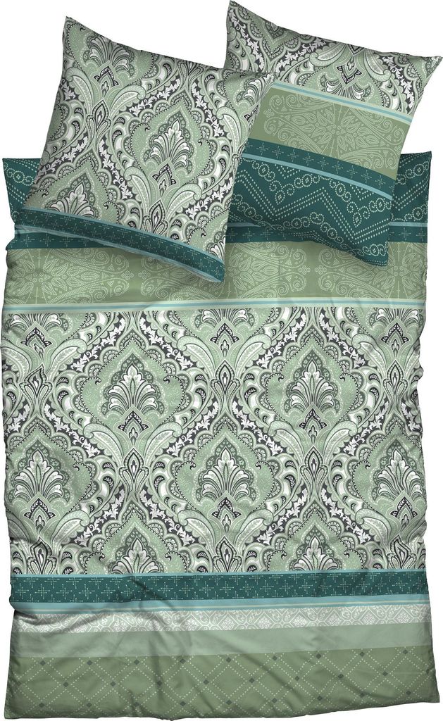 Casatex Bettwäsche Verena" salbei 1x 155x220 cm + 1x 80x80 cm"