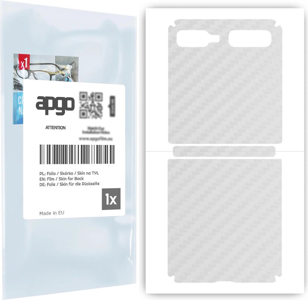 apgo Rückseite Schutzfolie für Samsung Galaxy Z Flip 5G - Hinten Schutzfolie Carbon Transparent (durchsichtig), Rückseite Folie schützt vor Kr...