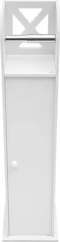 Meuble de salle de bain en WPC blanc avec porte-papier toilette intégré