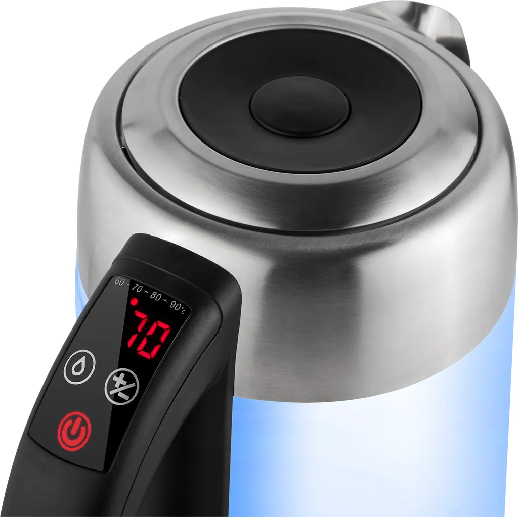 Bouilloire Rapide ECG RK 1777 pour Thé et Café 1,7 L Inox Noir 2200W