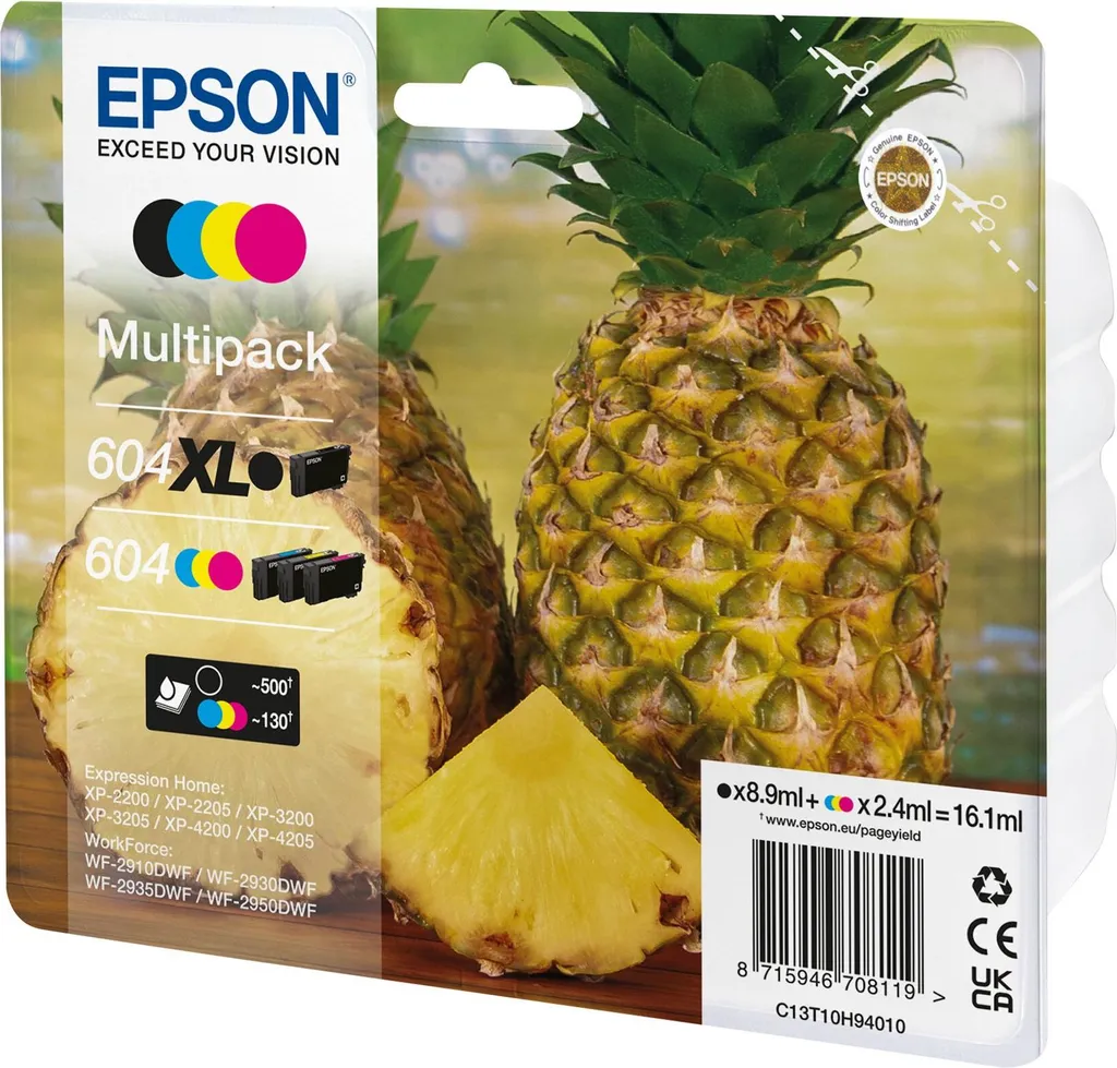 Epson C13T10H94020 Cartuccia Ananas 604 Xl Comp con Expression Home XP 2200 2205 Multicolore