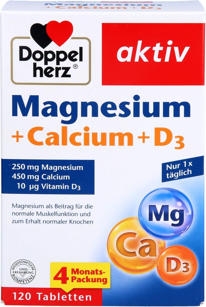 Doppio Cuore Magnesio+Calcio+D3 Compresse 120 Capsule Immagine del prodotto 