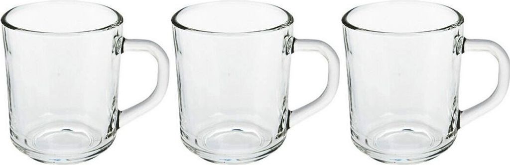 3er Set Excellent Houseware Becher, Glas, 7,6x8,8 cm, 240 Produktbild 