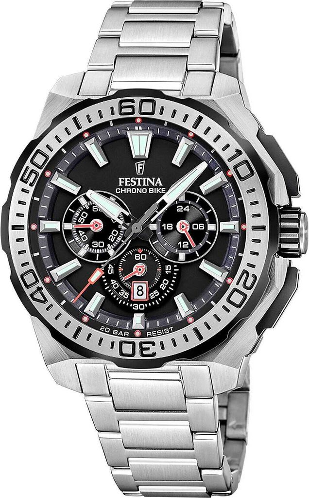 Festina Herrenuhr Chrono Bike Armbanduhr Edelstahl silber Produktbild 