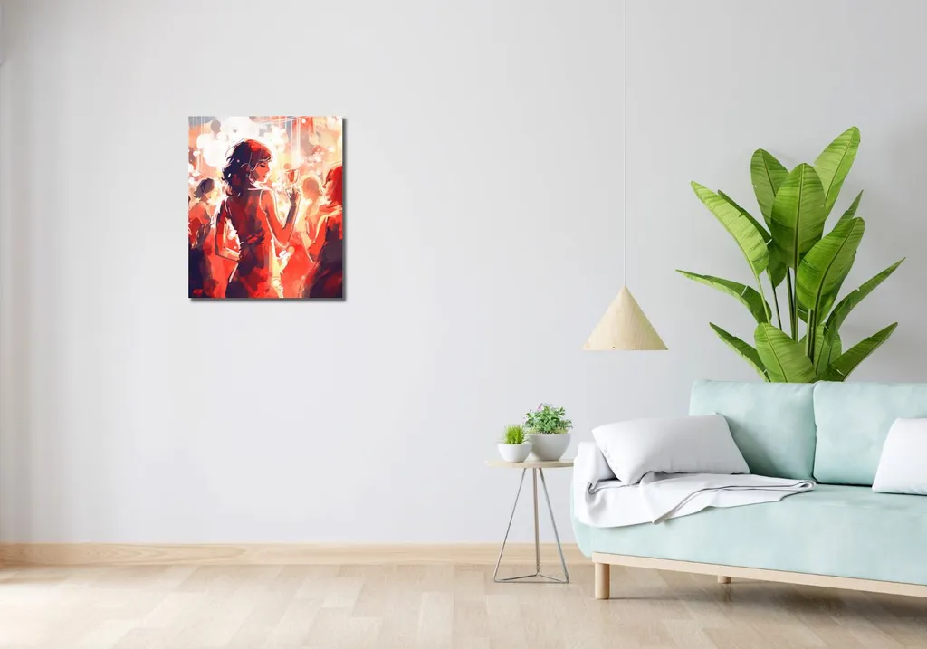 Opera d'Arte Uscita Serale 50x60 cm | Atmosfera Notturna in Tela - 2
