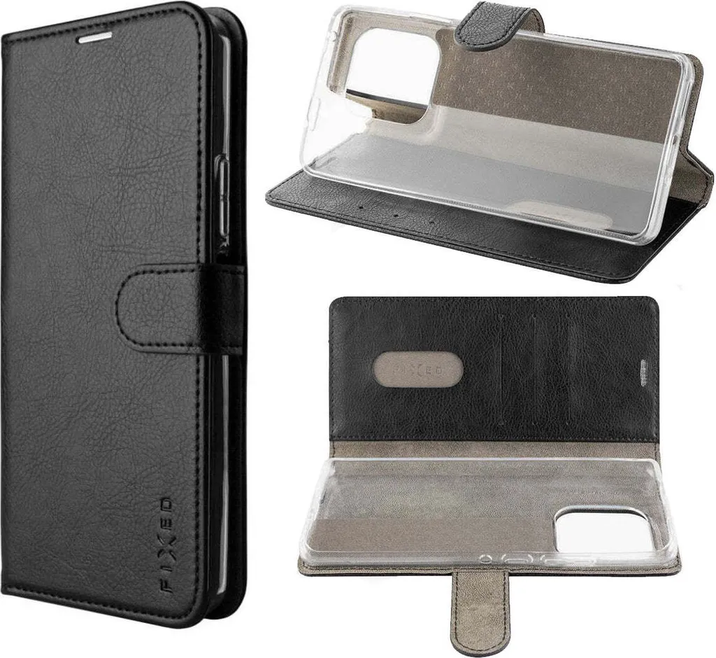 Custodia per cellulare per Motorola Edge 50 Ultra, custodia a libro fissa Opus, nero