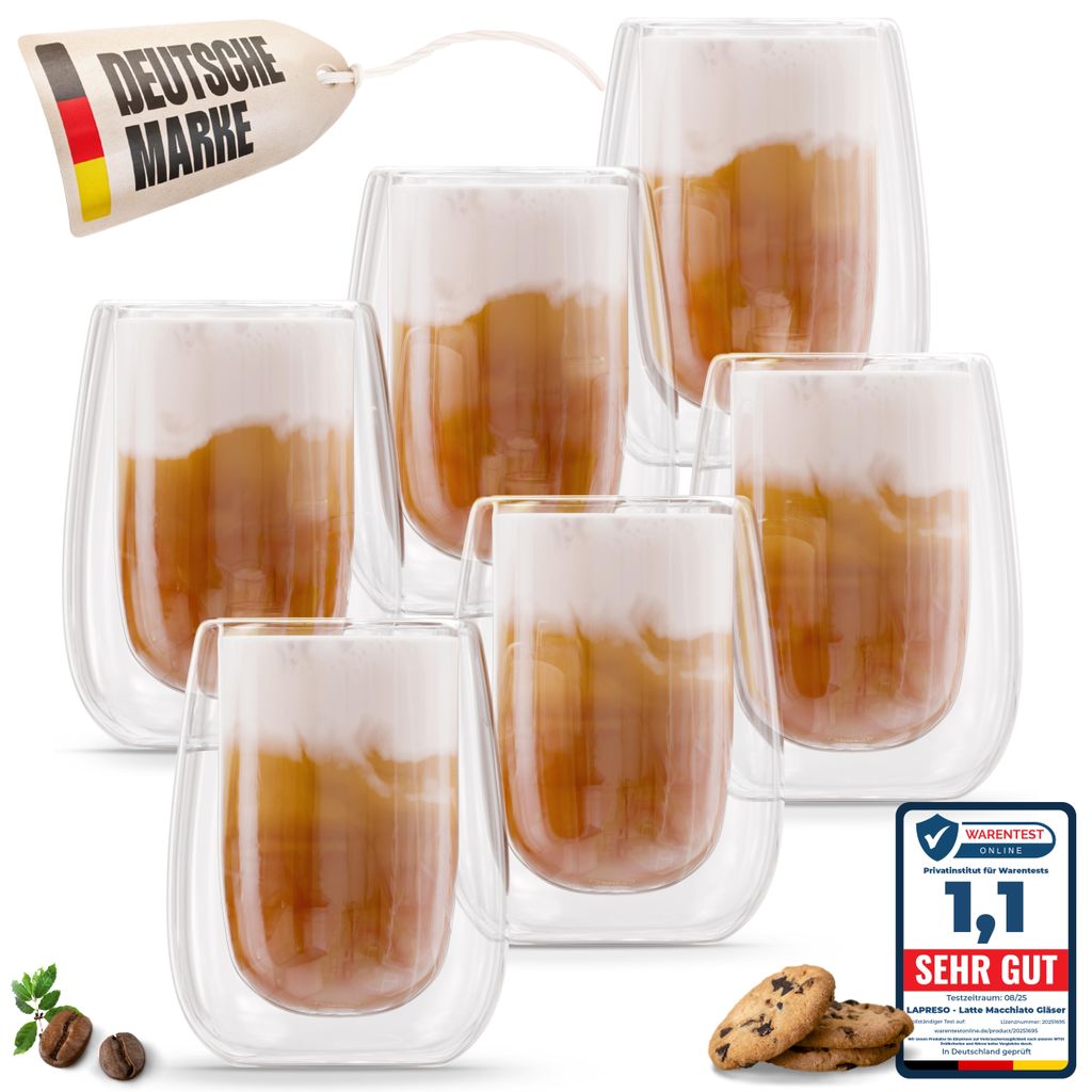 LAPRESO® Cappuccino Gläser Doppelwandig | Thermogläser Produktbild 