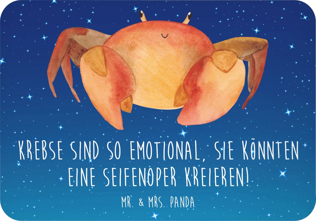 Mr. & Mrs. Panda Kühlschrankmagnet Emotionaler Krebs - Sternenhimmel Blau - Geschenk, Seifenoper, Emotionalität, Notizhalter, büromagnet, emotio...