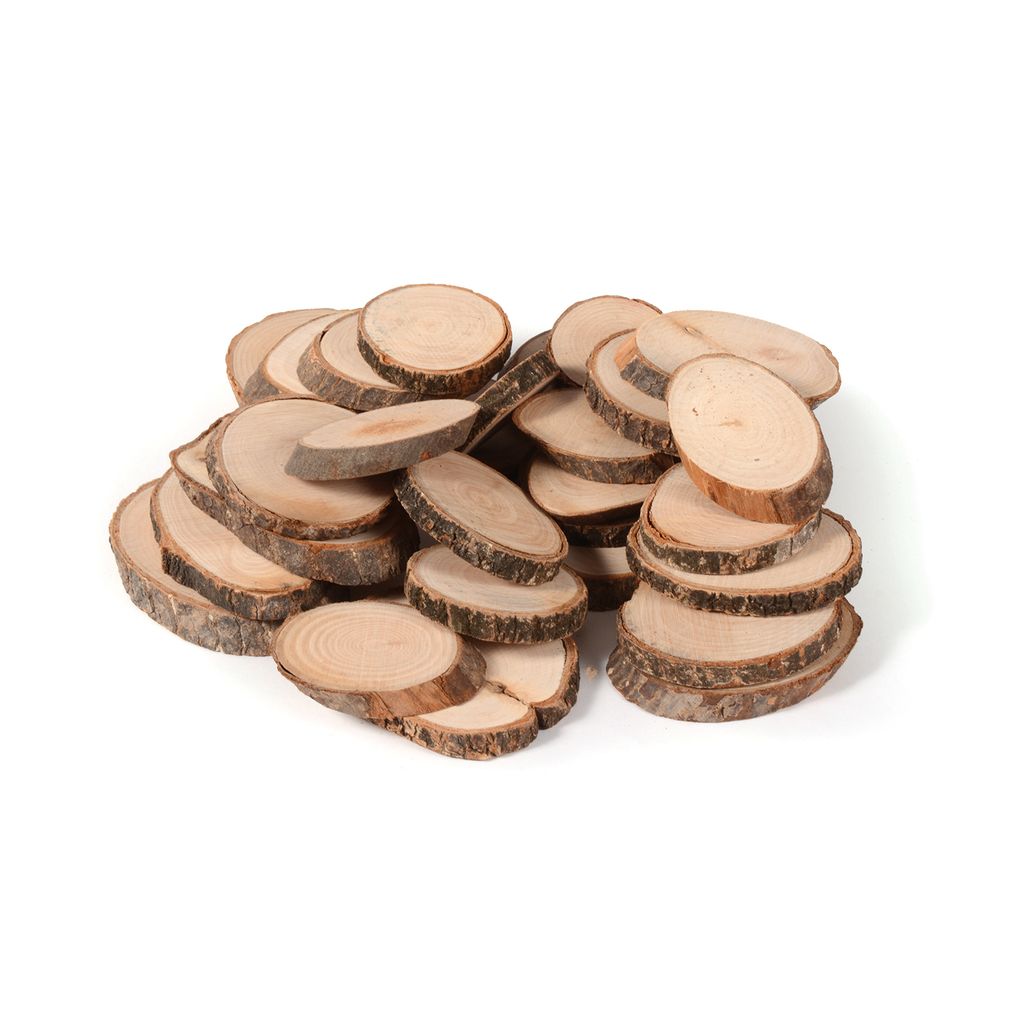 EDUPLAY 200159 Naturholzscheiben oval 30er Set, natur