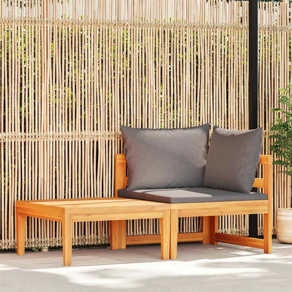 vidaXL 2dílná zahradní lounge souprava s tmavě šedými Obrázek produktu 