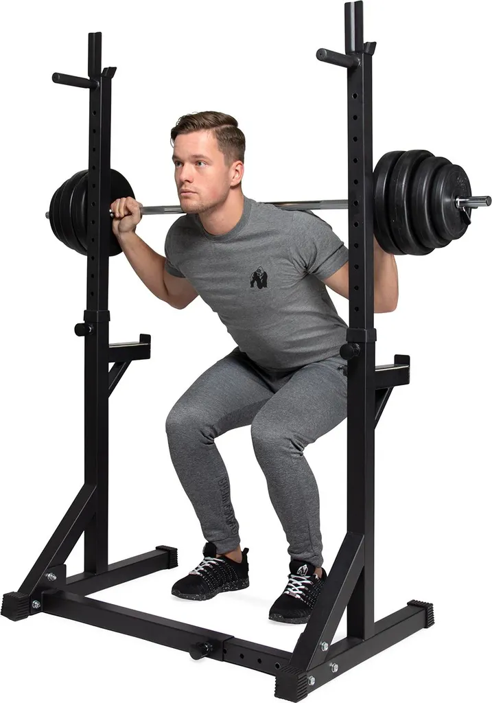 Support de squat ajustable VirtuFit avec poignées de dips intégrées robustes - 11