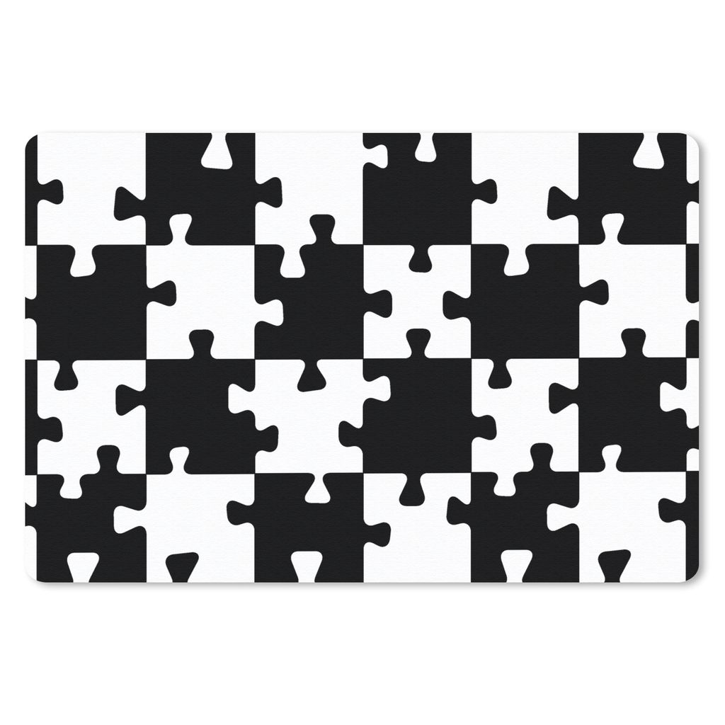 MuchoWow Schreibtischunterlage Puzzle - Schach - Muster 60x40 cm - XXL Mauspad - Großes Mauspad