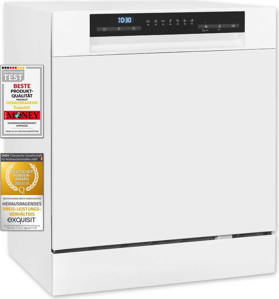 Exquisit Geschirrspüler GSP508-030D weiss | Spülmaschine 55 Produktbild 