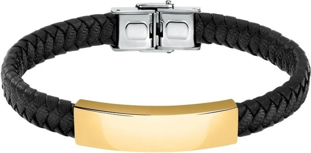 Bracelet en Cuir pour Homme Sector SZV110 - Bijou Masculin Tressé Noir