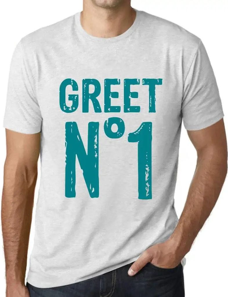 Herren Grafik T-Shirt Begrüßung Nr 1 – Greet No 1 – Öko-Verantwortlich Vintage Jahrgang Kurzarm Lustige Druck Geburtstag Geschenk Mann