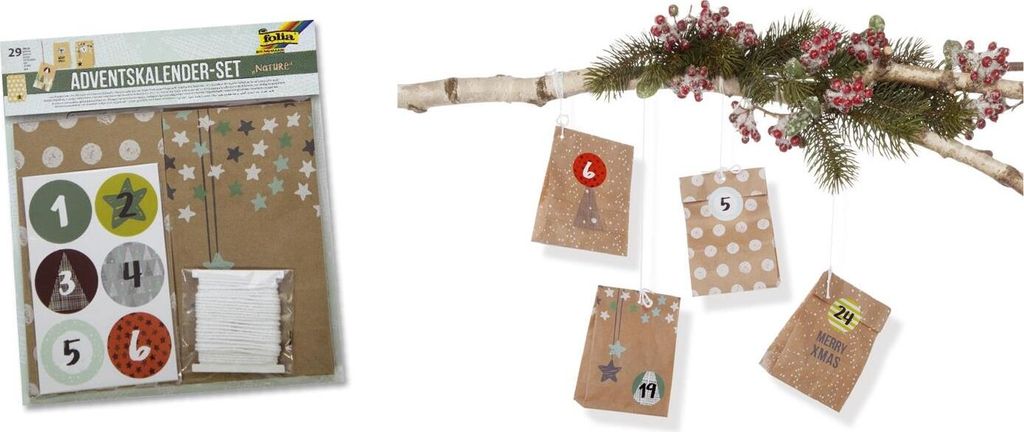 Folia 9396 Adventskalender Bastel-Set "Nature" -  24 Tüten Image du produit 