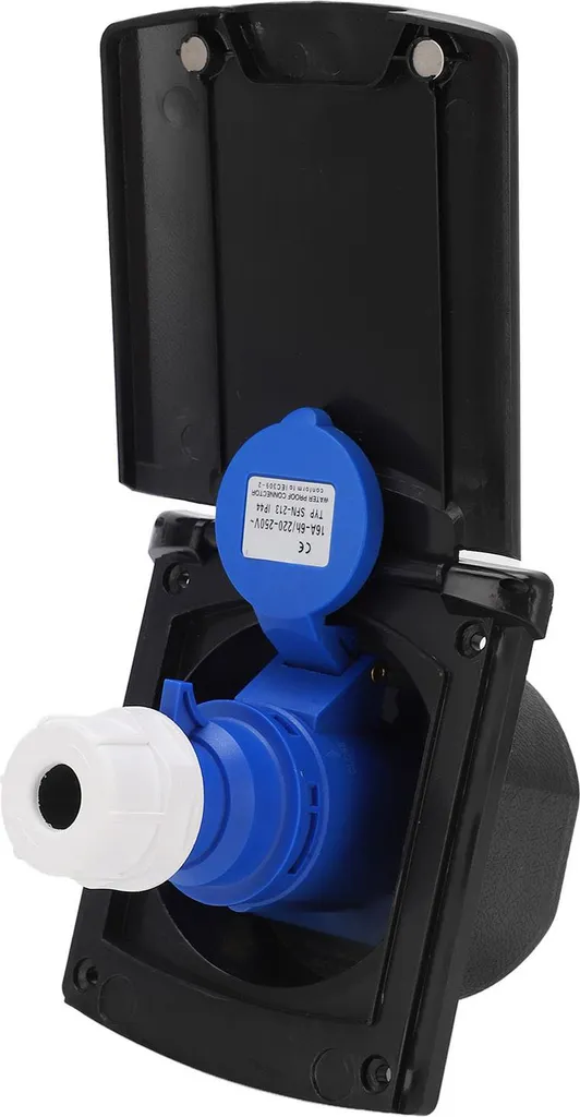 Prise de courant étanche IP44 encastrée pour caravane 16A 250V 3 pôles