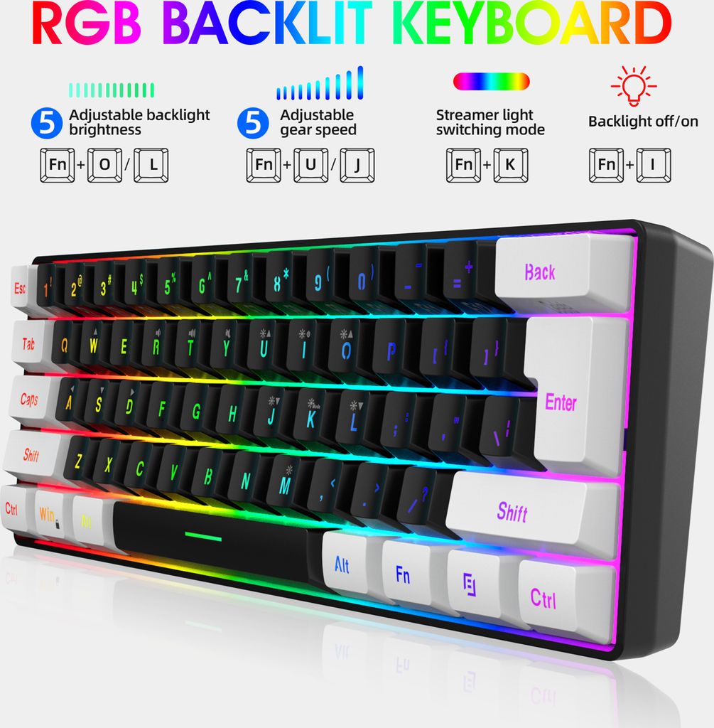 HXSJ V700BW+A869 USB-Computer-Tastatur und -Maus-Kit mit Produktbild 8