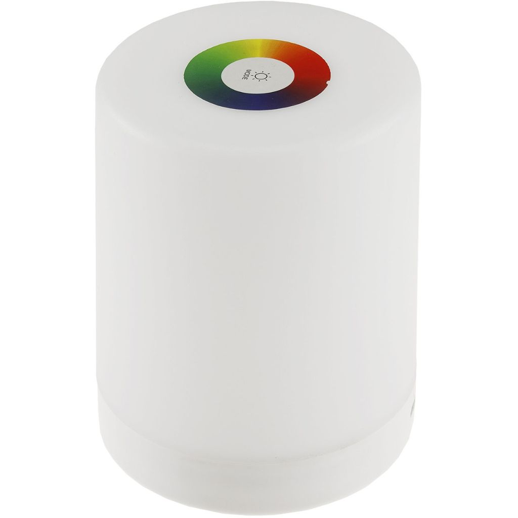 ChiliTec LED Akku Tischlampe Dimmbare Tischleuchte mit Touchschalter RGB Led Warmweiß Farben einstellbar USB aufladbar Ø88x113mm Kunststoff Weiß 