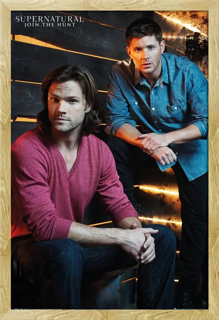 Supernatural - Poster - Fratelli + cornice rimovibile, Shinsuke® Maxi MDF faggio, vetro acrilico