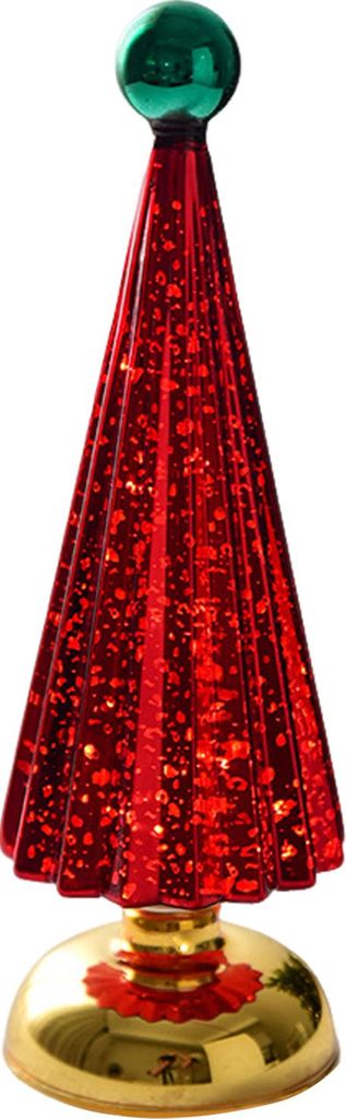 Weihnachtsbaum aus Glas, kleine beleuchtete Weihnachtsbaumfigur auf dem Tisch, batteriebetrieben, Mini-Baumlampe für Heimtisch, Kaminsims-Dekoration