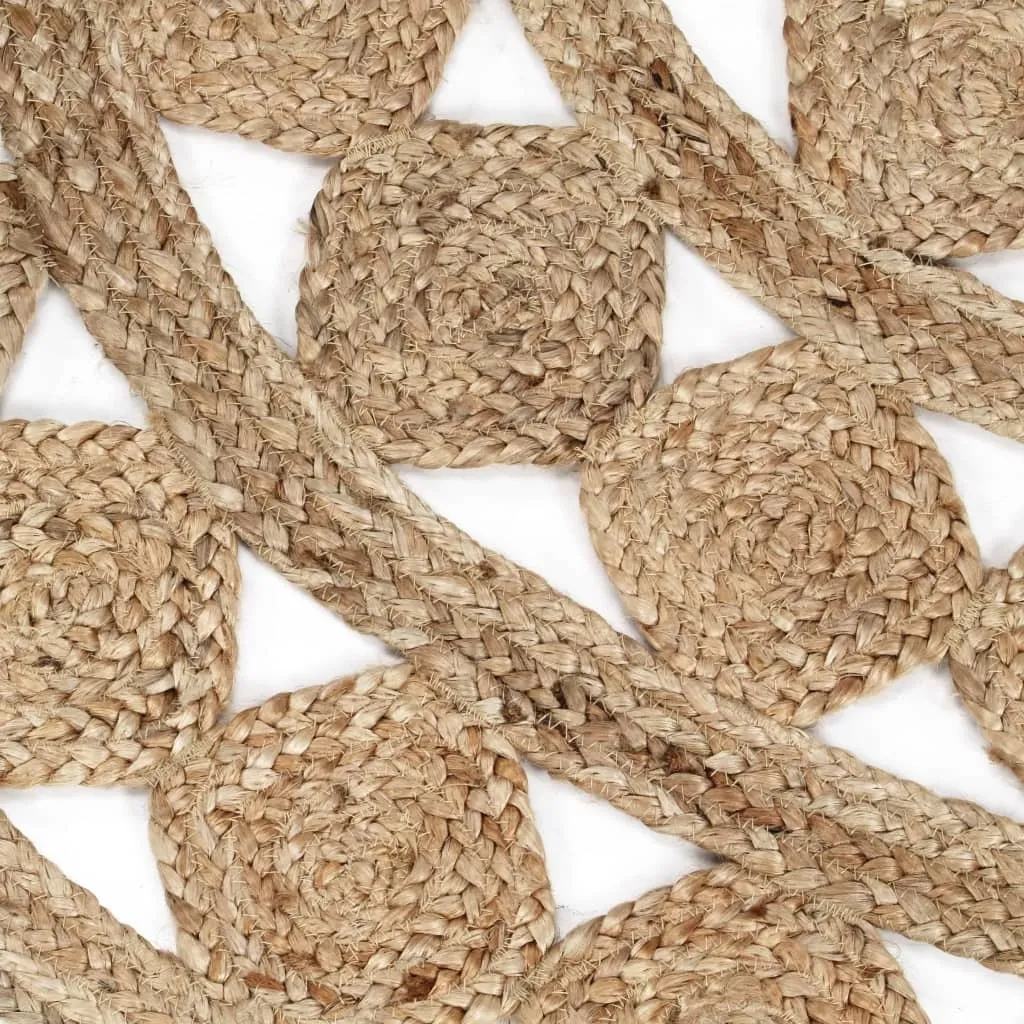Tapis Fait Main en Jute Tressé 90 cm - Style Naturel et Bohème Chic - 4