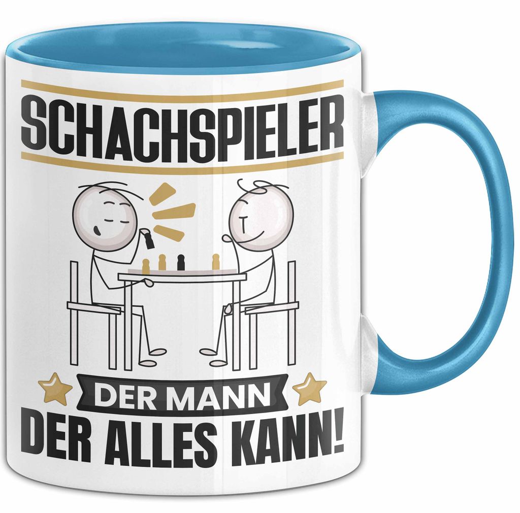 Schachspieler Tasse Geschenk für Schachspieler Der Mann Der Alles Kann Geschenkidee zum Geburtstag (Blau)