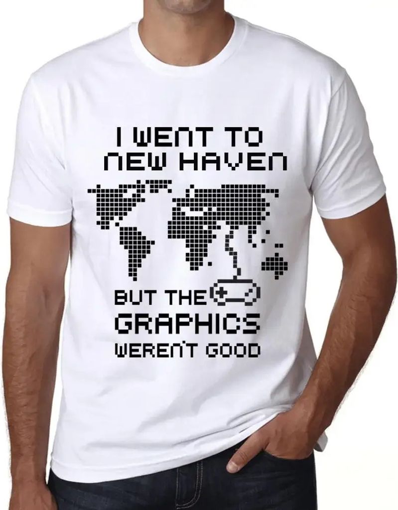Herren Grafik T-Shirt Ich bin zu New Haven gegangen aber die Grafiken waren nicht gut – I Went To New Haven But The Graphics Weren’t Good