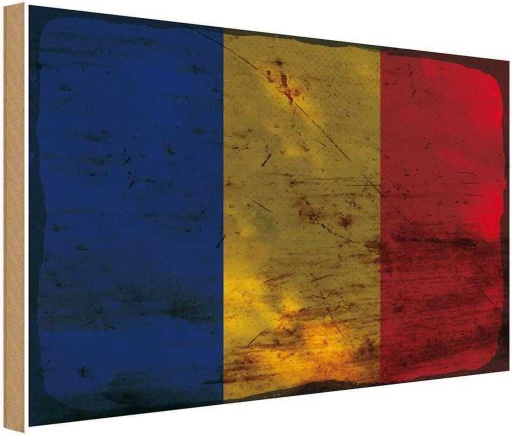 vianmo Holzschild 20x30 cm Rumänien Romania Rost Flagge Fahne Wappen