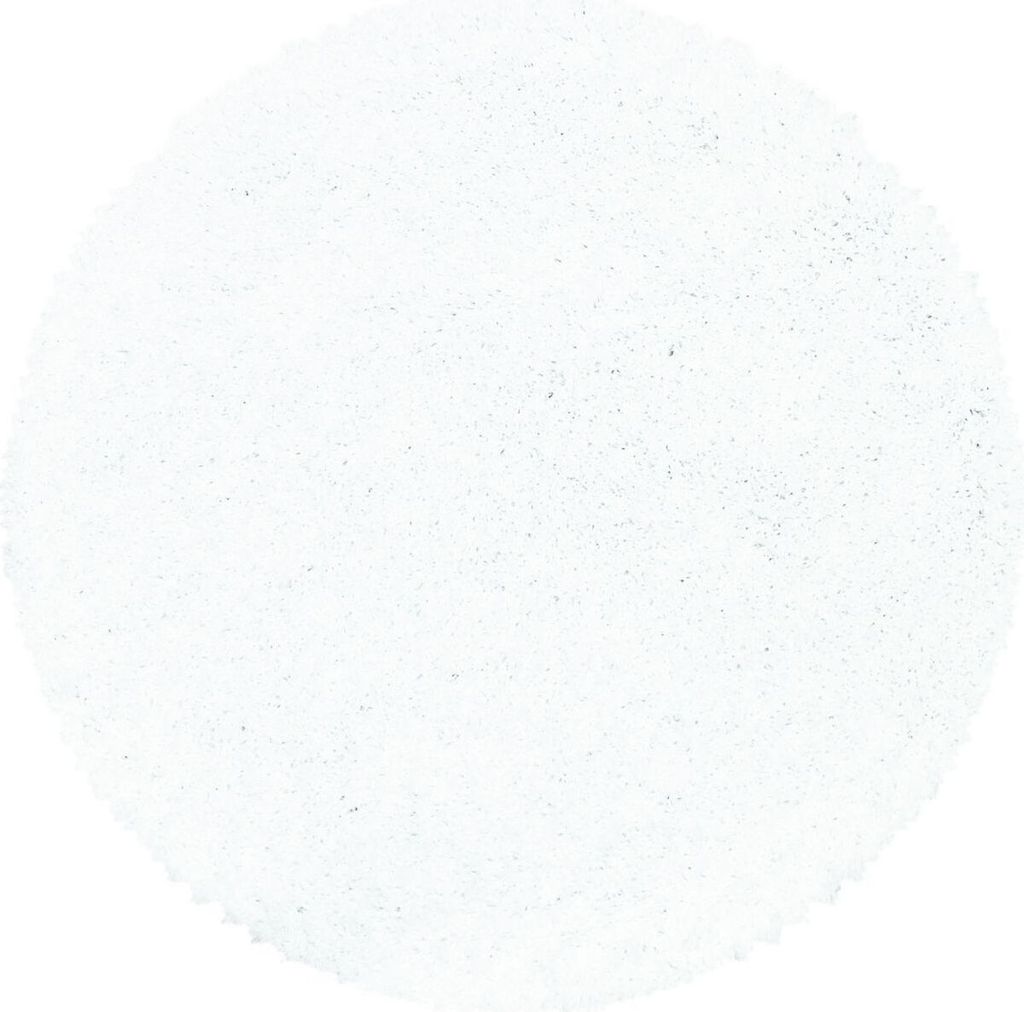 Hochflor Teppich Sima rund, Farbe: Weiß, Größe:80 cm rund