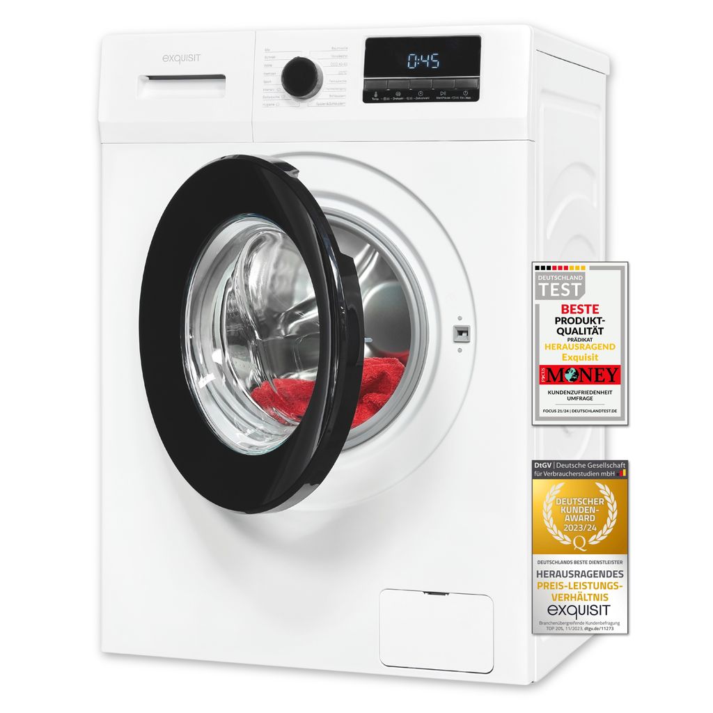 Exquisit Waschmaschine WA8014-340A weiss | 8 kg | 1400 Produktbild 