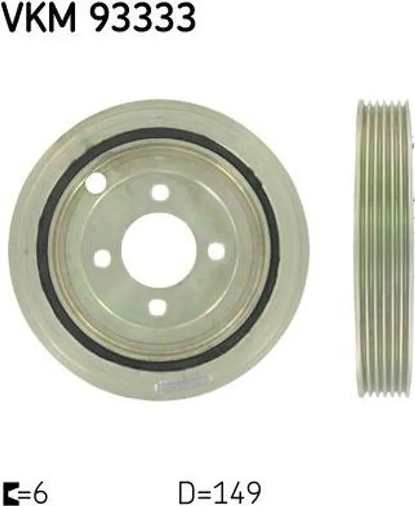 Poulie Damper Vilebrequin SKF VKM 93333 pour Moteurs C5 et 406 HDI