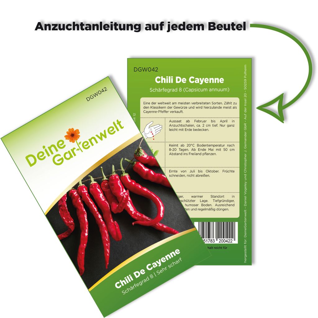 Chili De Cayenne Samen - Capsicum annuum - Chilisamen - Produktbild 3