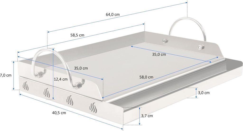 Grilovací deska BBQ-Toro z nerezové oceli | 64 x 40,5 cm | Obrázek produktu 4