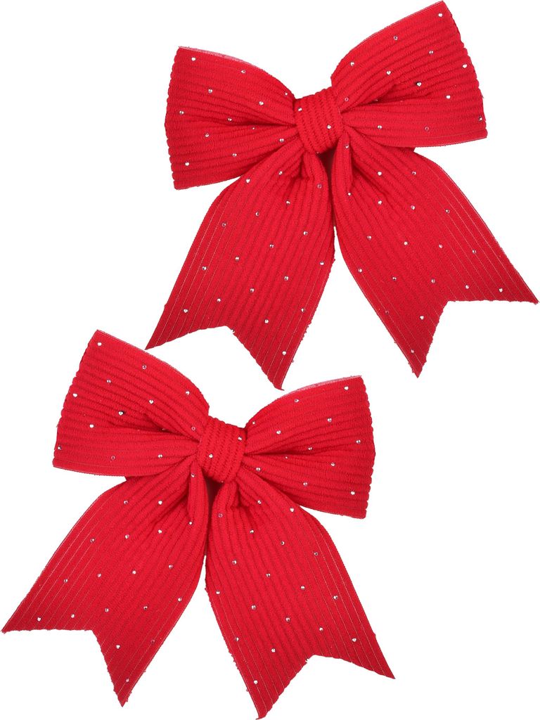 Weihnachtsschleifen Textil Santa Lila Zirkonia 13,5–14,5 x 1 cm Rot 2er Set