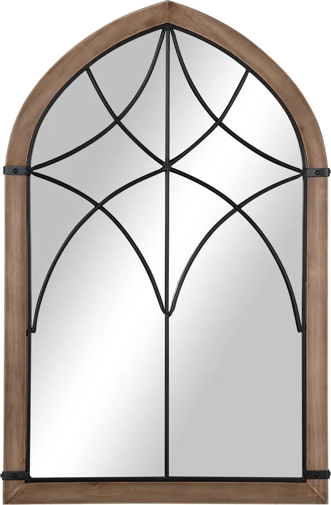 Miroir mural pour salle à manger et salon, grand format bois 93x60 cm