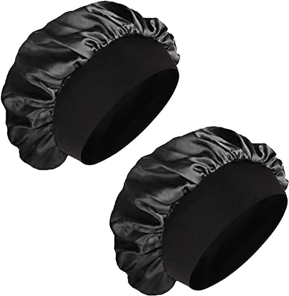 2 Stück Satin Haarhaube Bonnet für Die Nacht,Schlafhaube Seide,Weiche Seidenhaube Zum Schlafen Bonnet Sleep Cap,Atmungsaktive Schlafmütze Damen ...