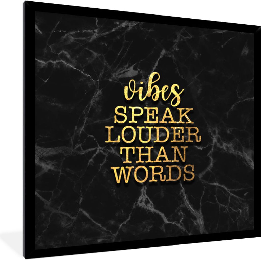 MuchoWow Gerahmtes Poster Zitat - Sprichwörter - Gold - Marmor 40x40 cm - Poster mit Schwarzem Bilderrahmen Wandposter Rahmen Foto Bilder - Mit ...