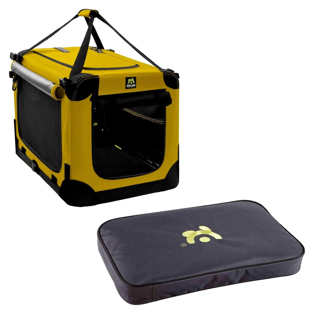 Faltbare Hundebox Safran Gelb 82 cm mit Lounge Matratze