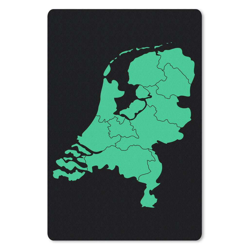 MuchoWow Mauspad Mousepad Karte - Niederlande - Mintgrün 40x60 cm - Mousepads - Maus Mat - Pad - Mausunterlage - Schreibtisch Accesoire