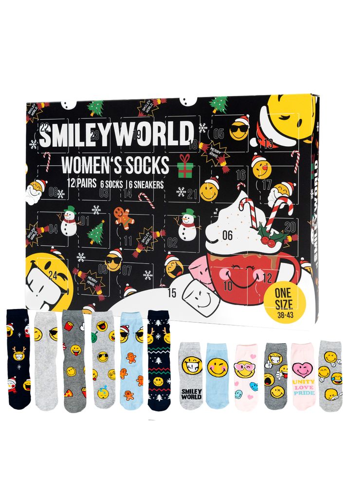 Smileyworld Adventskalender mit 12 Paar Socken Größe 38-43 Produktbild 4