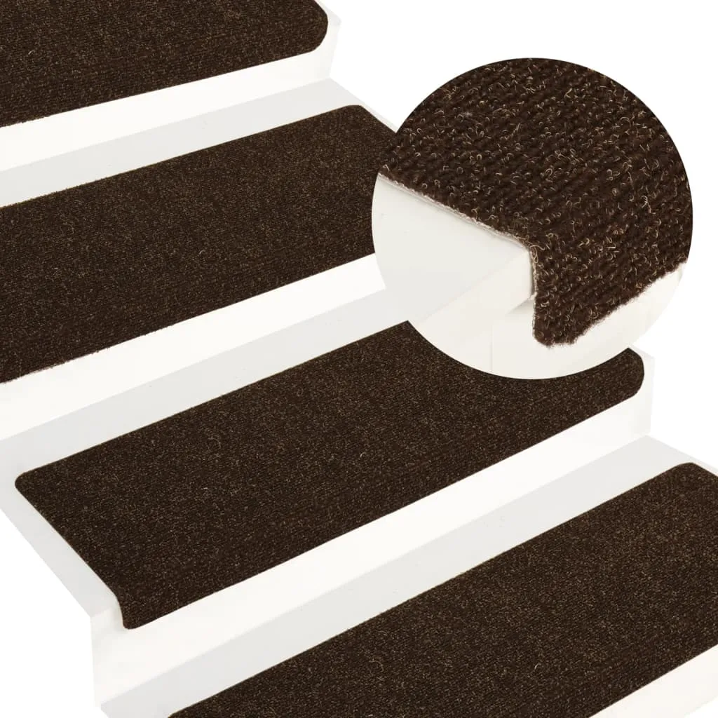 Anti-glisse escalier : 15 tapis en feutre marron 65x21x4 cm pour marches bois