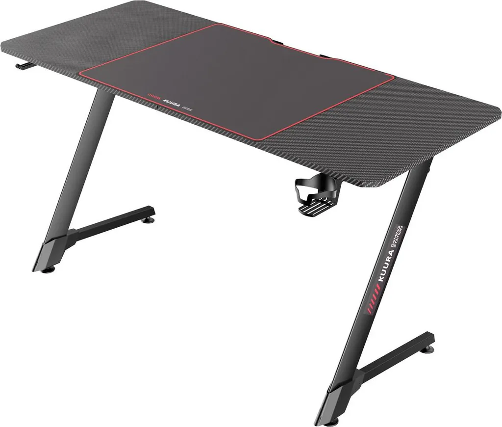Gaming-Tisch Pro Kuura - Bureau Gamer avec Gestion de Câbles et Design